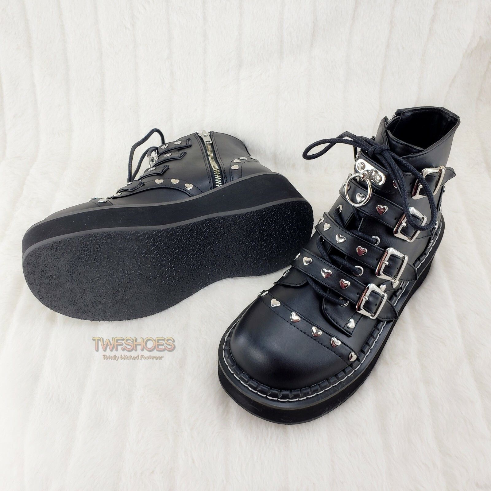Other Emily 315 Black Vegan Leather Platform Ankle Boot 6-12 NY DE Size US 6 / IT 36 - 2 Thumbnail