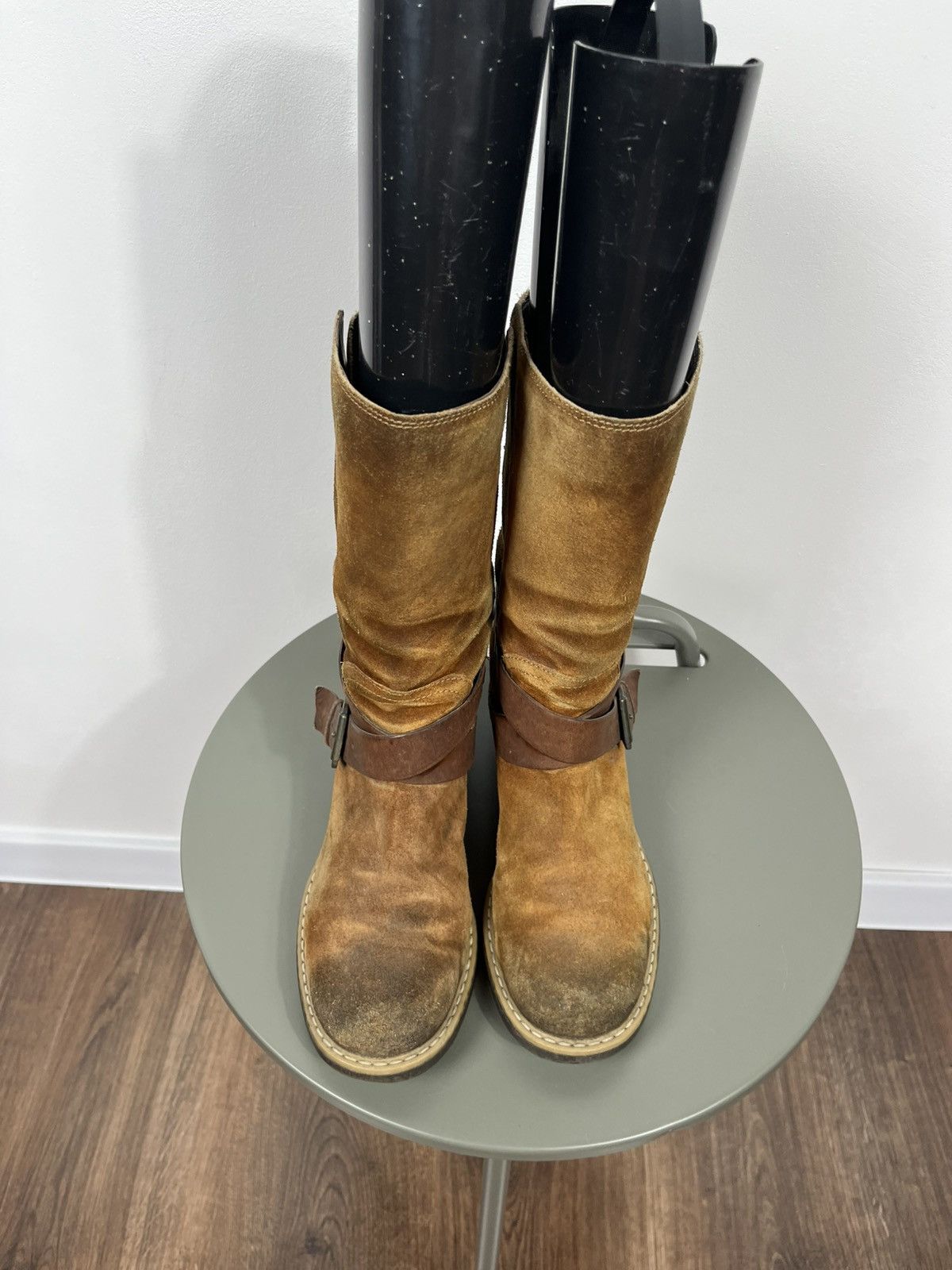 Clarks Distressed Clarks Suede Engineer Biker Boots 37 Buckle Strap Size US 7.5 / IT 37.5 - 11 Thumbnail