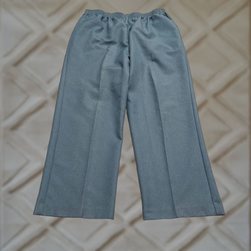 Vintage Alfred Dunner Straight Leg Pants Womens 14 Blue Elastic Waist Workwear 33x27 Size 36" / US 14 / IT 50 - 1 Thumbnail