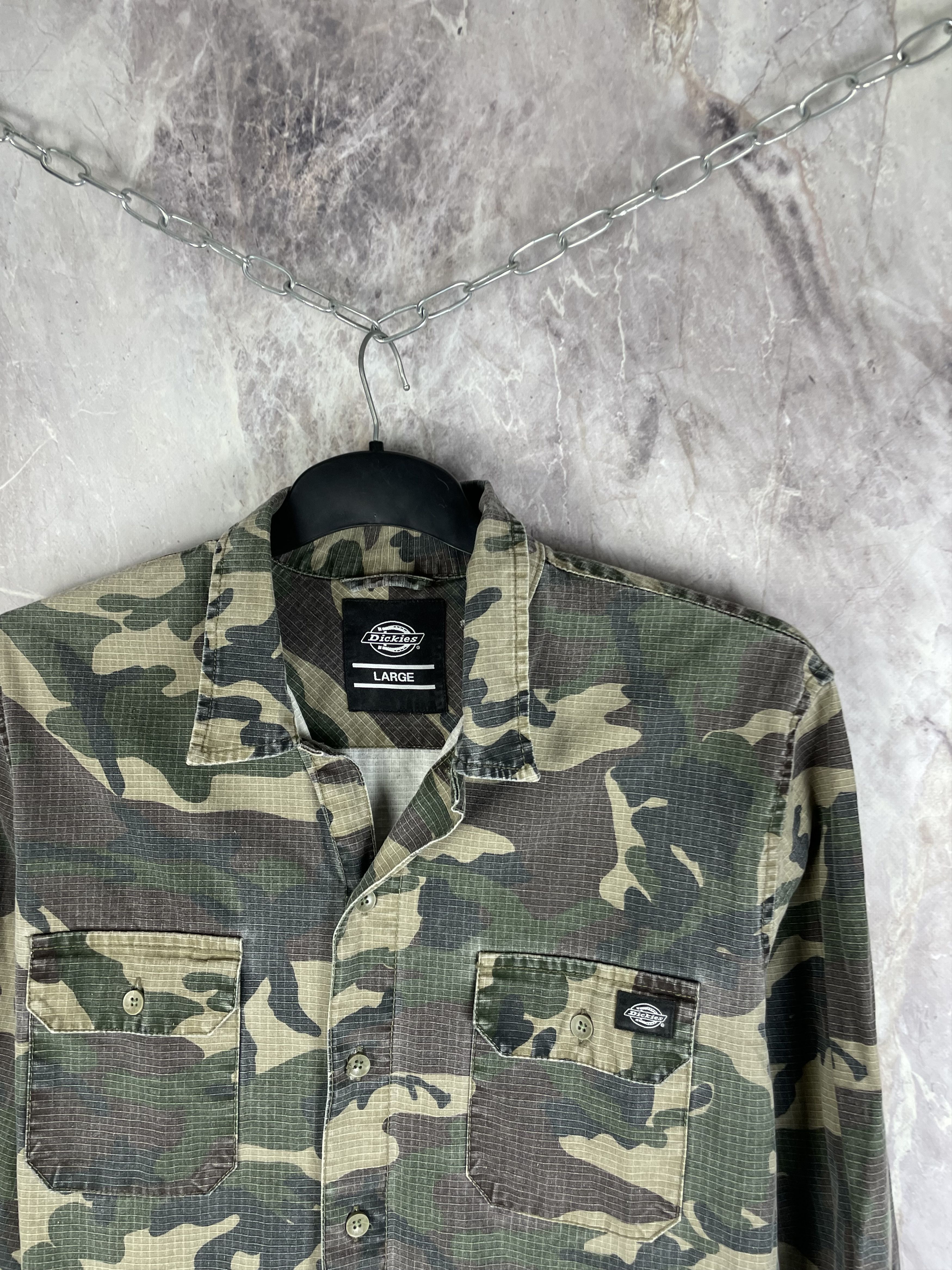 Dickies Vintage Dickies Camo Shirt Overshirt Workwear Size US L / EU 52-54 / 3 - 3 Thumbnail