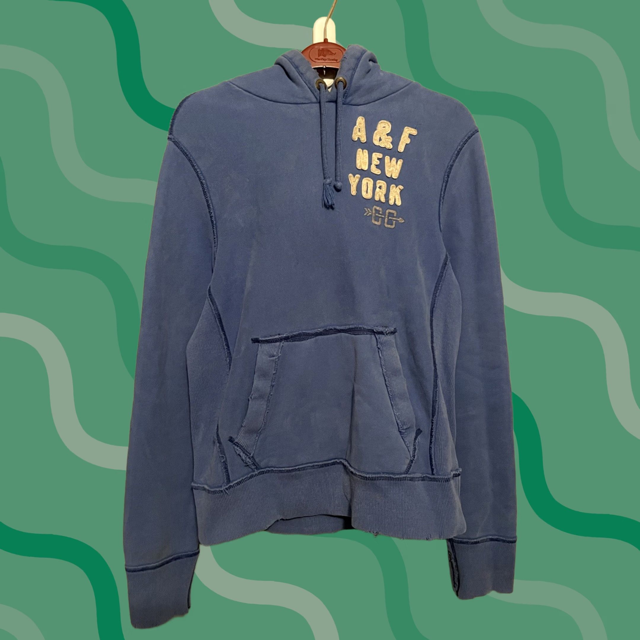 Abercrombie & Fitch Vintage Abercrombie Fitch Sweater Men L Blue Heavyweight Hoodie Sweatshirt Y2K (B306) Size US L / EU 52-54 / 3 - 1 Thumbnail