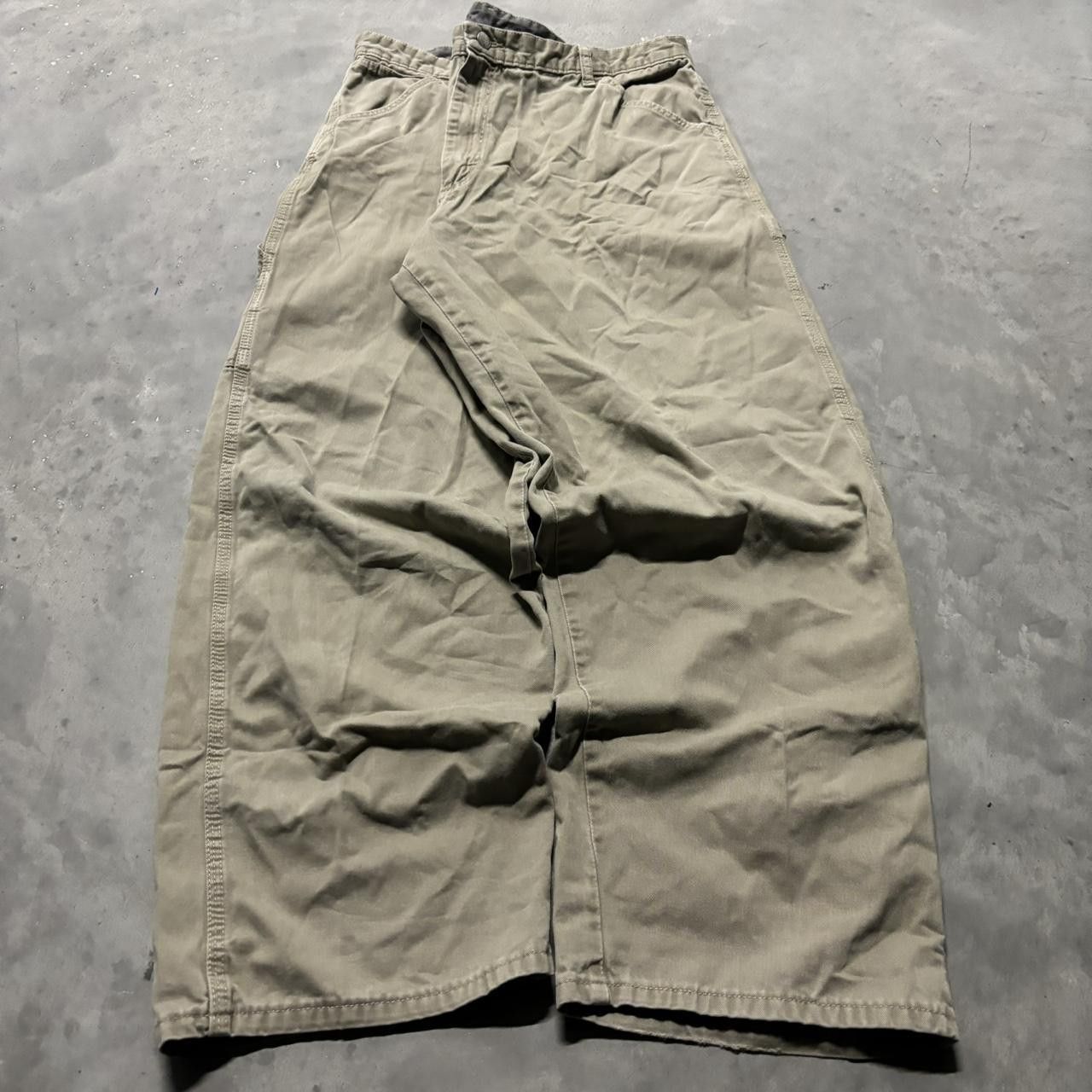 Japanese Brand × Vintage Crazy Vintage Y2K/2000s Baggy Khaki Skater Carpenter Workwear Pants! Size US 36 / EU 52 - 3 Thumbnail