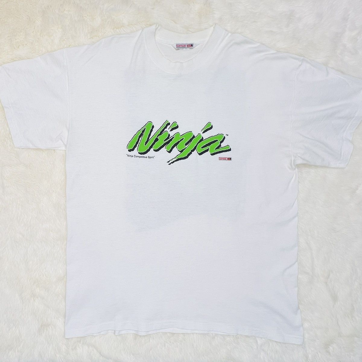 Japanese Brand × Vintage Vintage 90s NINJA Motorcycle T-Shirt - KAWASAKI Racing Size US XL / EU 56 / 4 - 4 Thumbnail