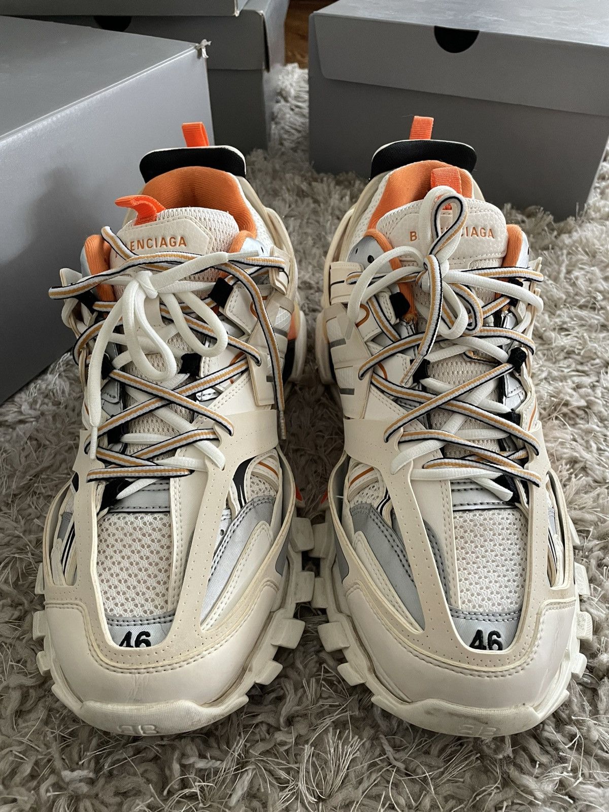 Balenciaga Balenciaga Track Runner White/Orange Size US 13 / EU 46 - 4 Thumbnail