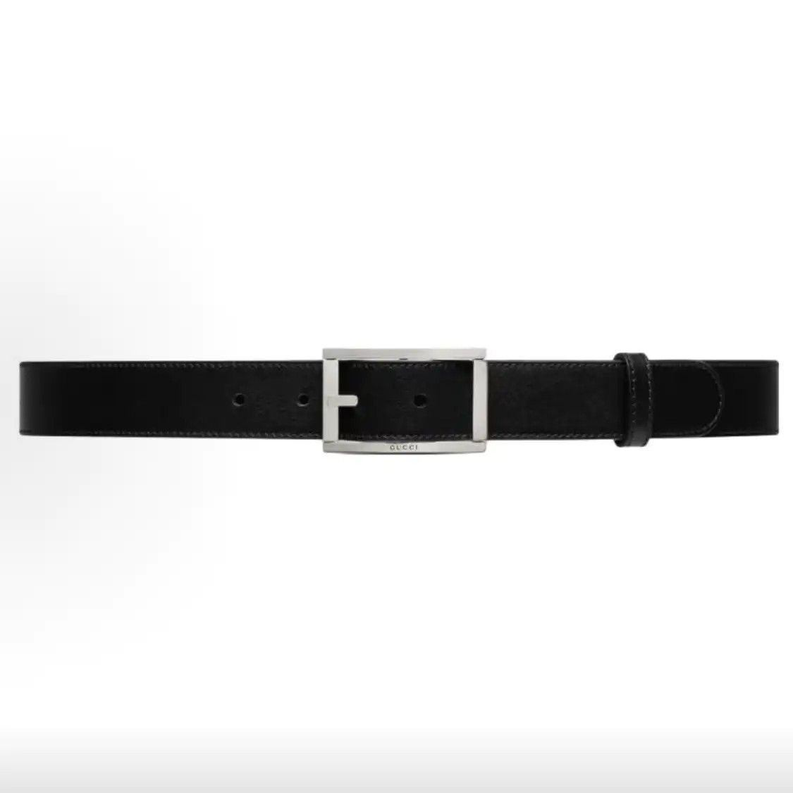 Gucci Black Leather Pin Buckle Men's Belt Long 80 Cm Wide 3 Cm, Men's