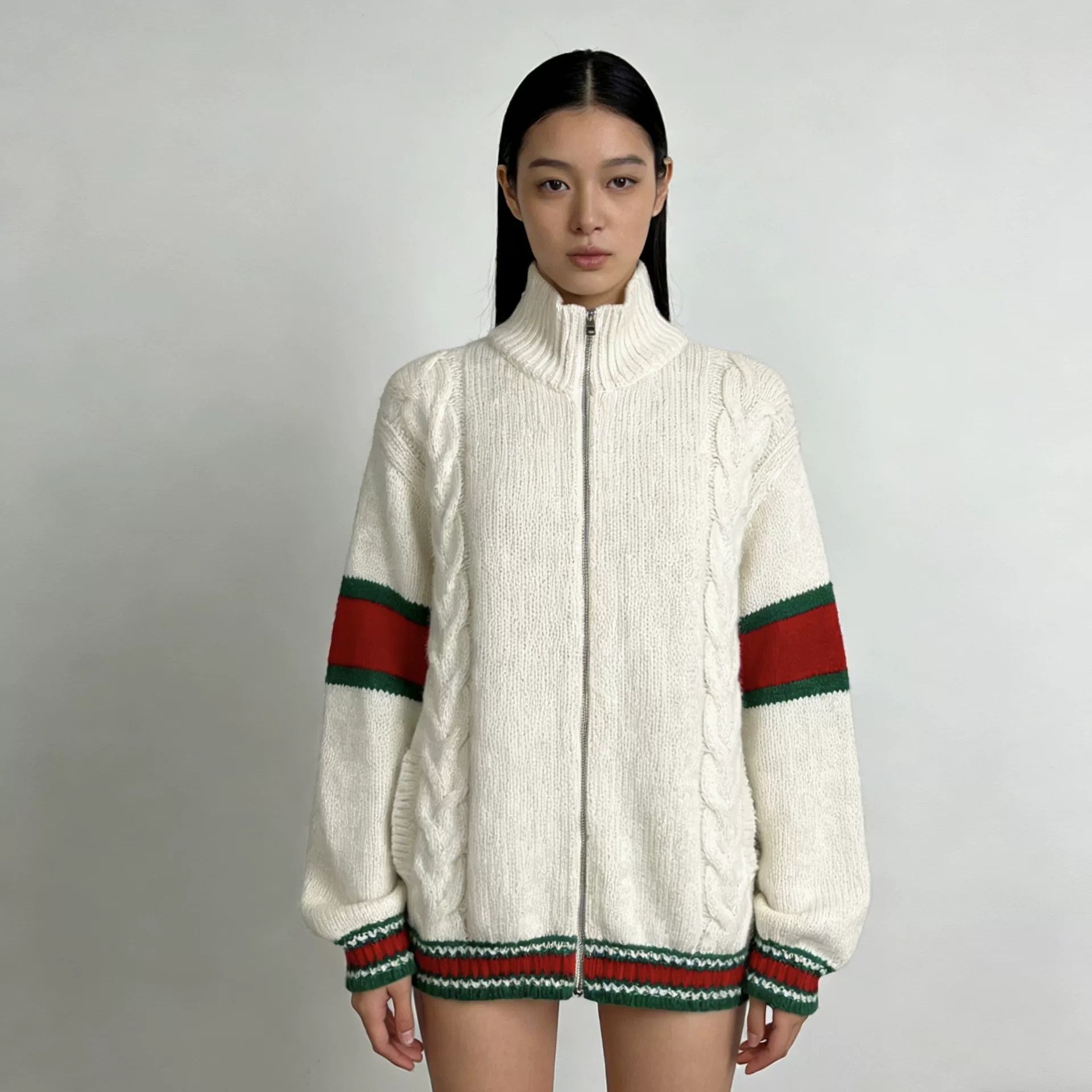 Gucci gucci cable knit zip cardigan sweater Size US M / EU 48-50 / 2 - 3 Thumbnail
