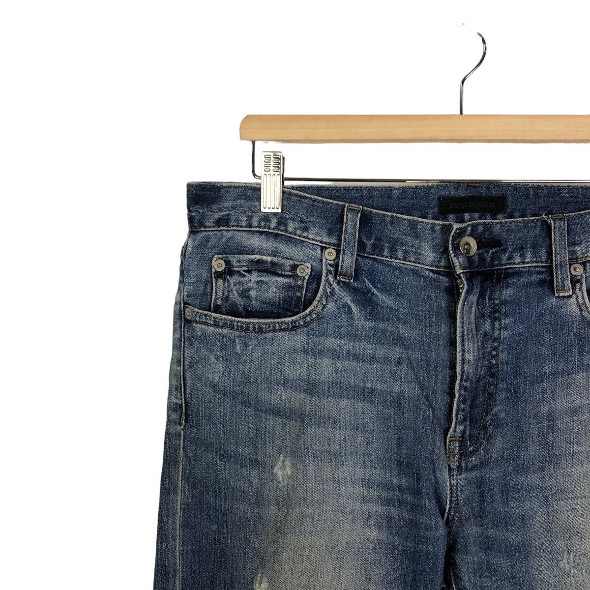 Japanese Brand 🔥RARE PUNK STYLE DISTRESSED DENIM UNIQLO JEANS JAPAN MADE Size US 34 / EU 50 - 6 Thumbnail