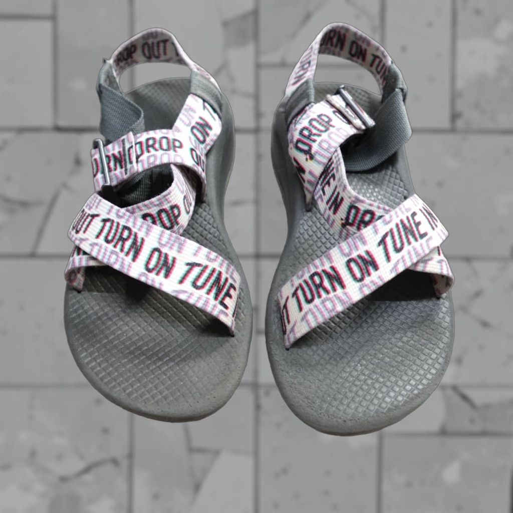 Chaco Chaco Sandal Womens 7 White Blue Sport Hiking Woodstock Buckle Flat Strappy Shoes Vintage No Size US 7 / IT 37 - 1 Thumbnail