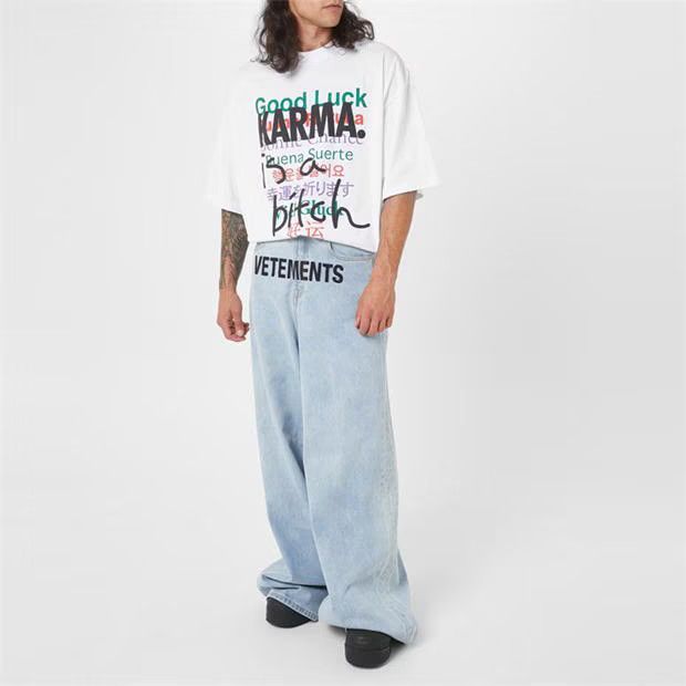 Vetements o1g2r1mq0824 Vete Gd Luck T-Shirt in White Size US XS / EU 42 / 0 - 3 Thumbnail