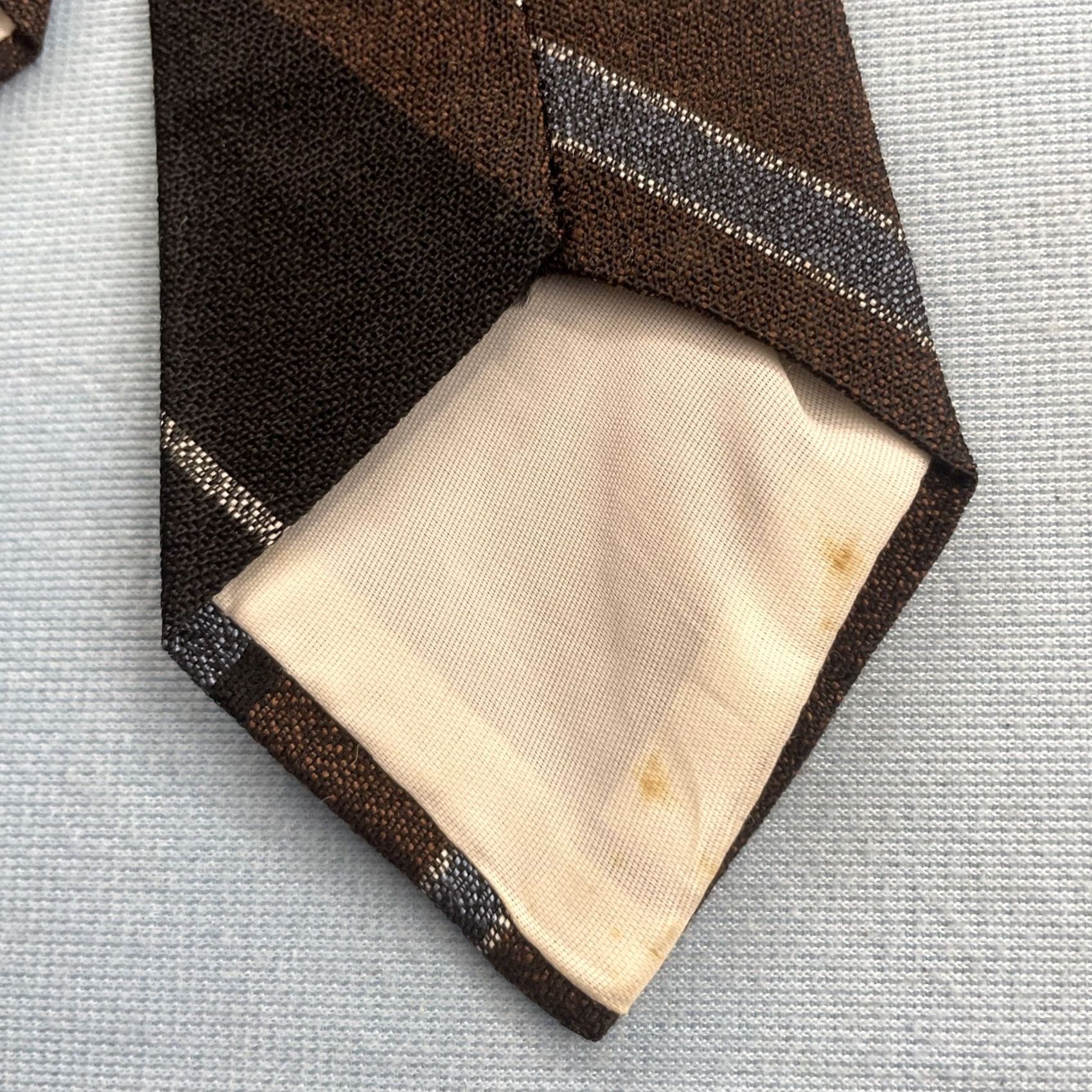 MCM VINTAGE 60s MCM Repp Tie Multi Skinny Stripe MadMen Business Brown Gray 2.5x56 Capsule Necktie) Size ONE SIZE - 6 Thumbnail