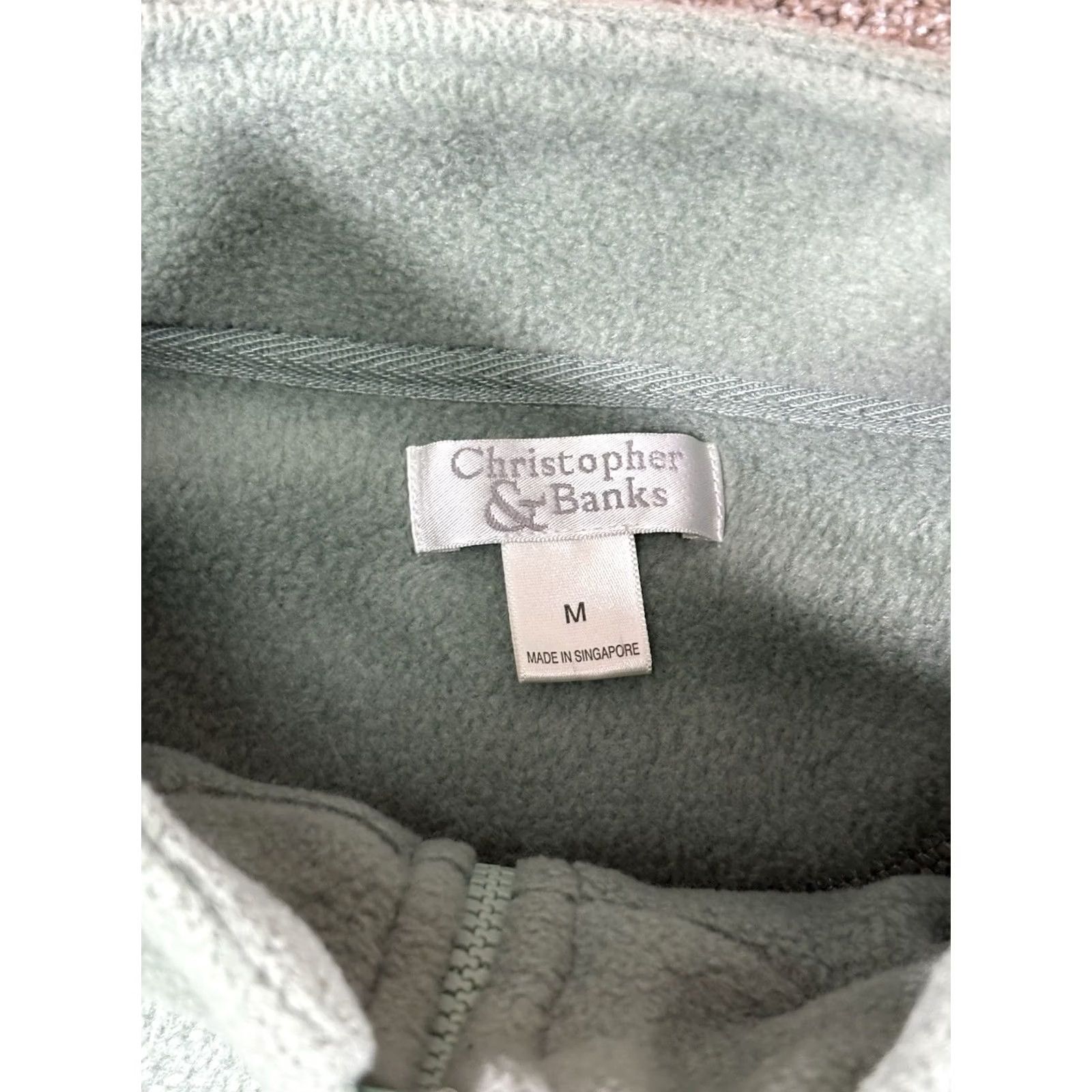 Vintage VINTAGE Christopher & Banks Fleece Cardigan Sweater Women’s Medium Green Full Zip 90s Christmas Holiday Outdoor Womens Size M / US 6-8 / IT 42-44 - 7 Thumbnail