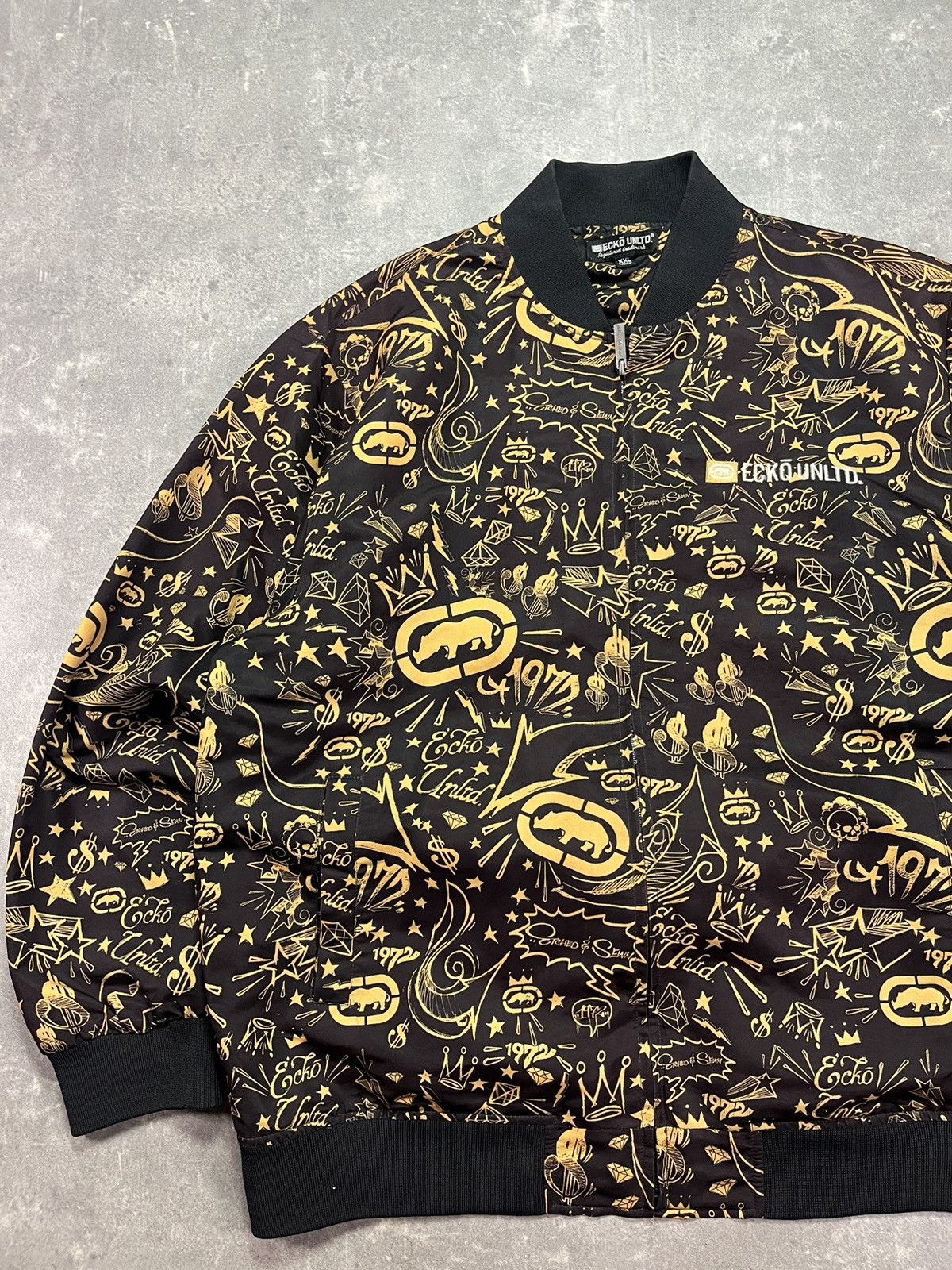 Ecko Unltd. 90s/00s Mega Baggy AOP Multilogo Printed Bombe Jacket XXL Size US XXL / EU 58 / 5 - 3 Thumbnail