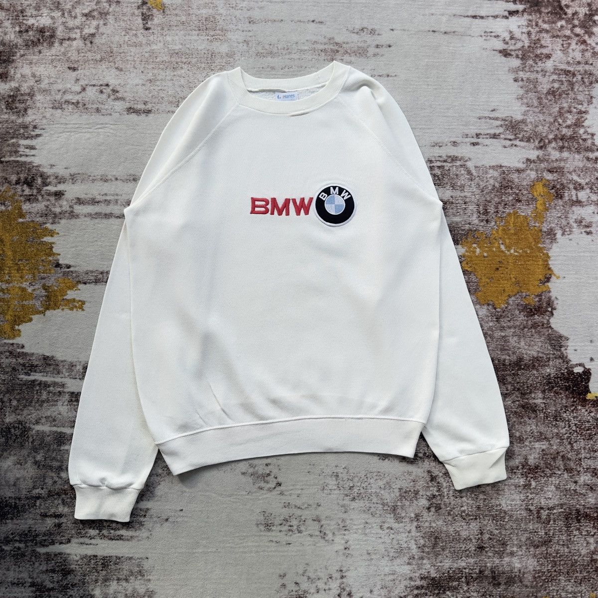 BMW VINTAGE HANES BMW EMBROIDED LOGO MOTORSPORTS SWEATSHIRT 90’s Size US M / EU 48-50 / 2 - 2 Thumbnail