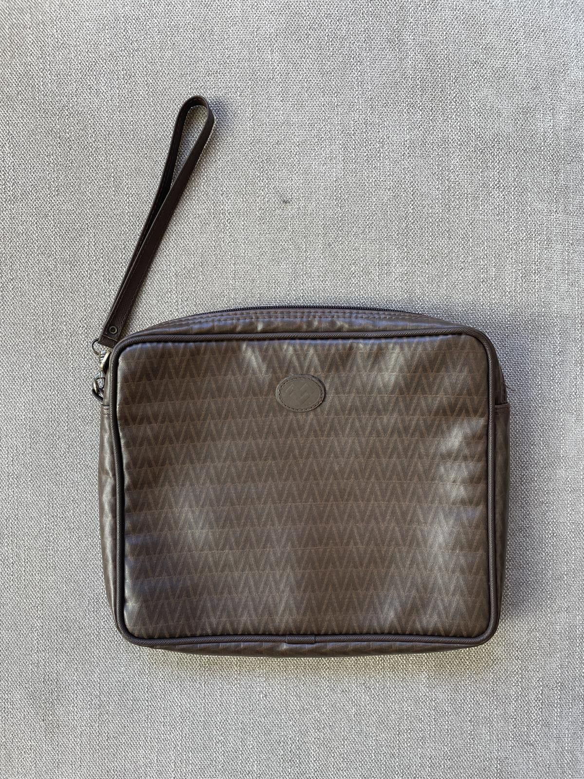 Mario Valentino Mario Valentino Clutch Bag MV Mark PVC x Leather F1881 Size ONE SIZE - 1 Thumbnail