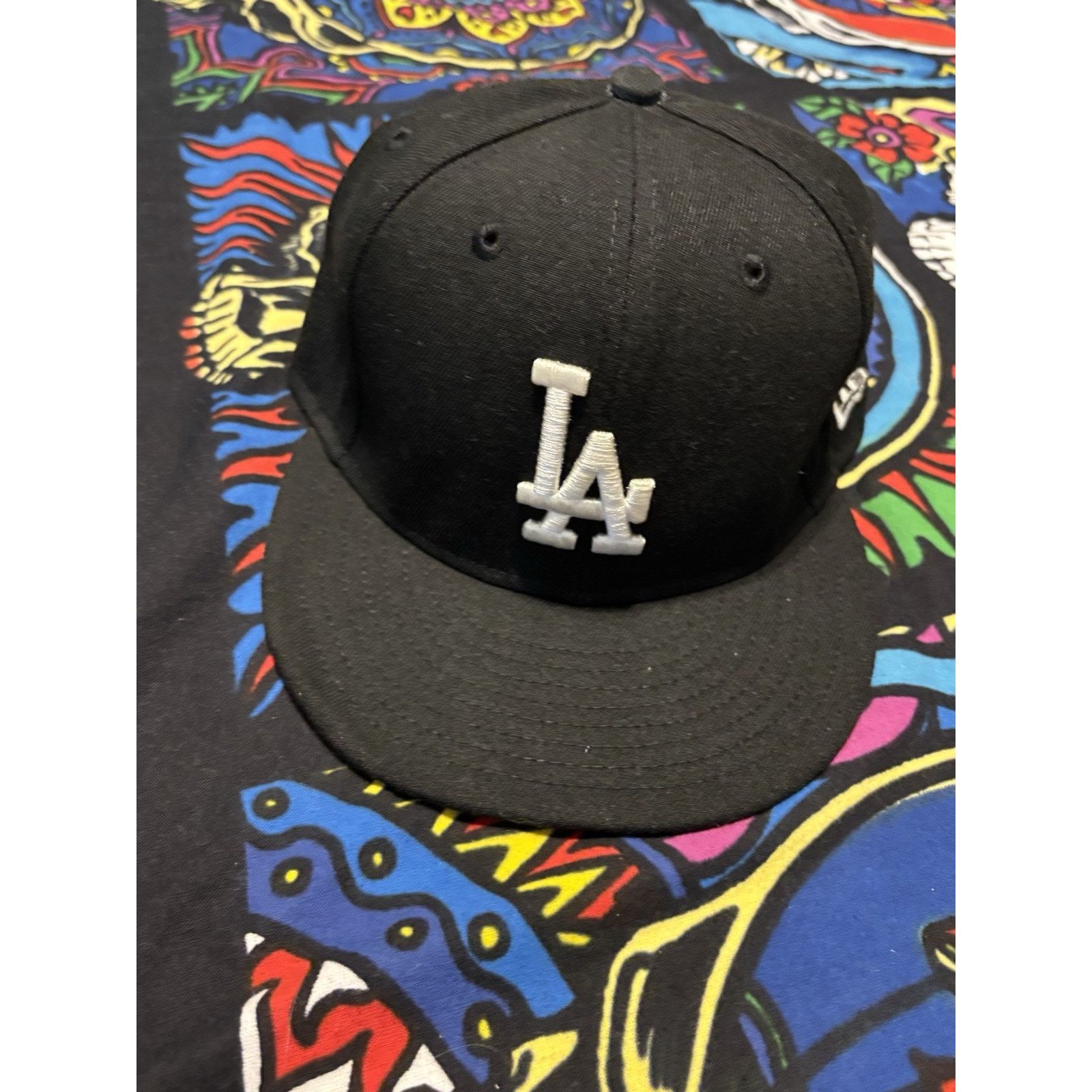 New Era Los Angeles Dodgers Black flex fit 7 5/8 Size ONE SIZE - 8 Thumbnail
