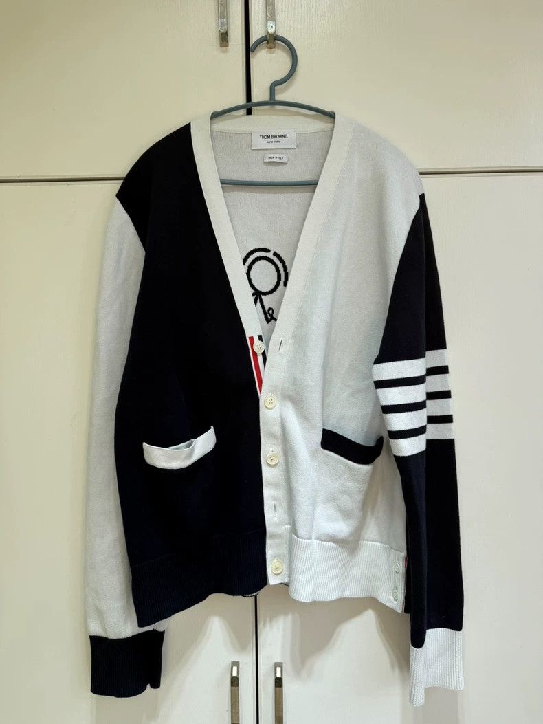 Thom Browne Rare Thom Browne Black White Cardigan-dmc Size US M / EU 48-50 / 2 - 1 Thumbnail