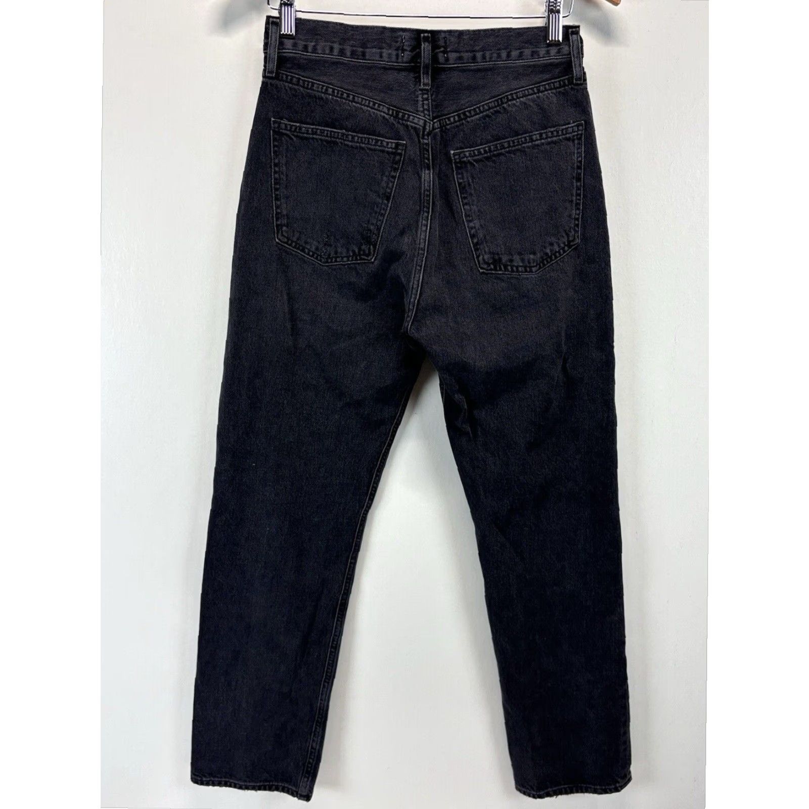Agolde 90s AGOLDE High Waist Black Straight Stretch Denim Jeans Womens 27 Size 27" / US 4 / IT 40 - 4 Thumbnail