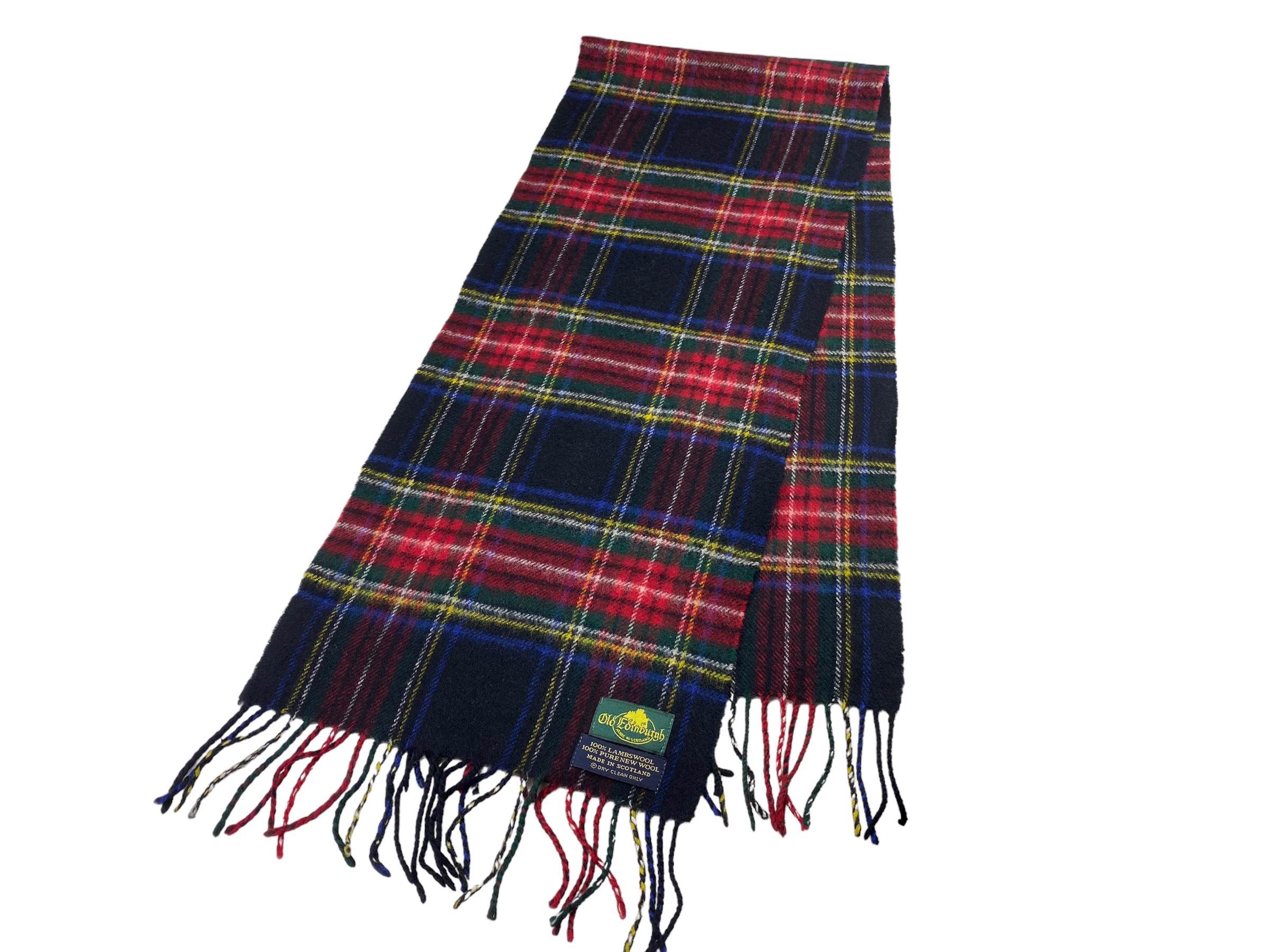 Vintage Old Edinburgh Lambswool Tartan Scarf – Vintage Scottish Wool Size ONE SIZE - 2 Thumbnail