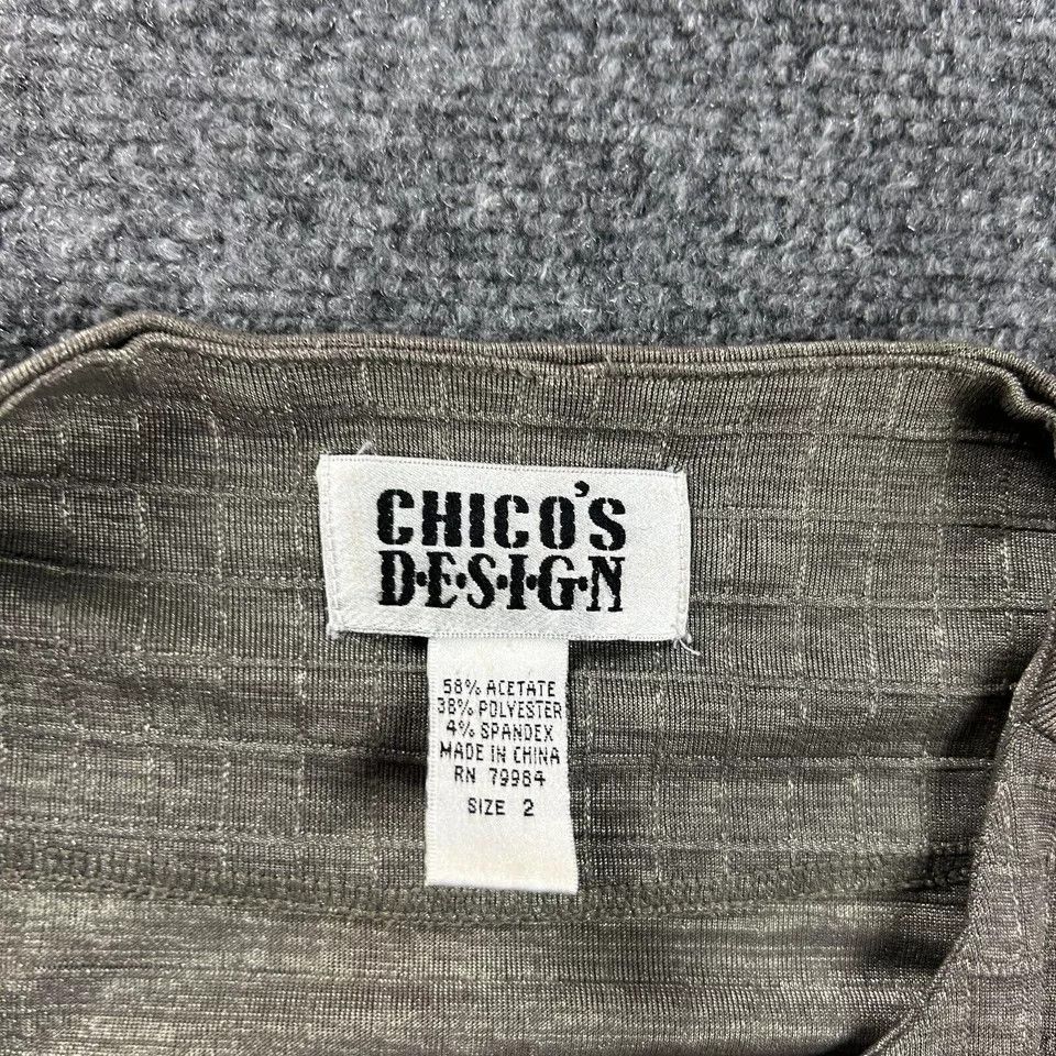 Chicos Chico's Cardigan Womens 2 Open Front Sweater Acetate Blend Size XS / US 0-2 / IT 36-38 - 3 Thumbnail