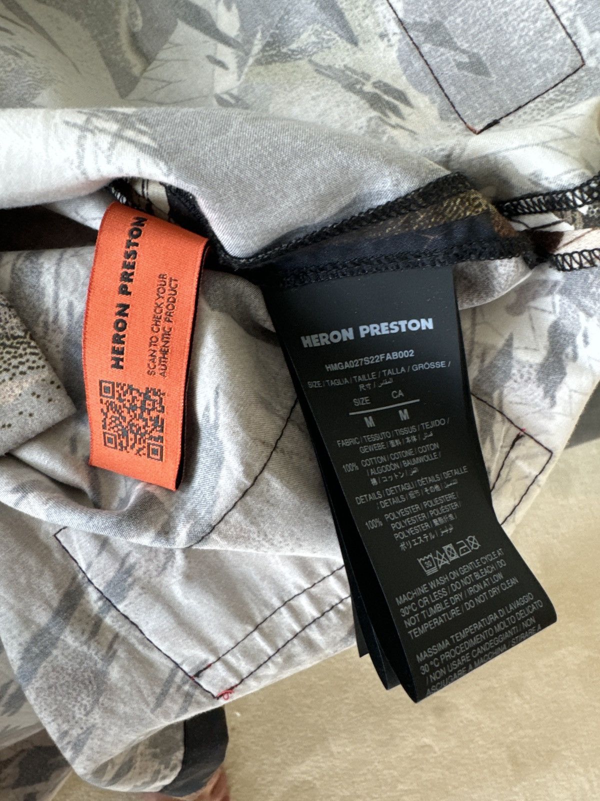 Heron Preston Heron Preston logo patch camouflage printed shirt Size US XL / EU 56 / 4 - 8 Thumbnail