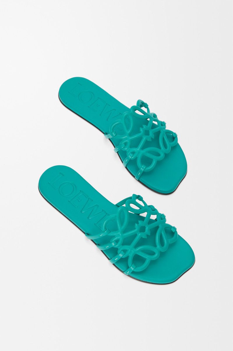 Loewe o1in1g0426 Petal Anagram Slides in Turquoise Size US 11 / IT 41 - 4 Thumbnail
