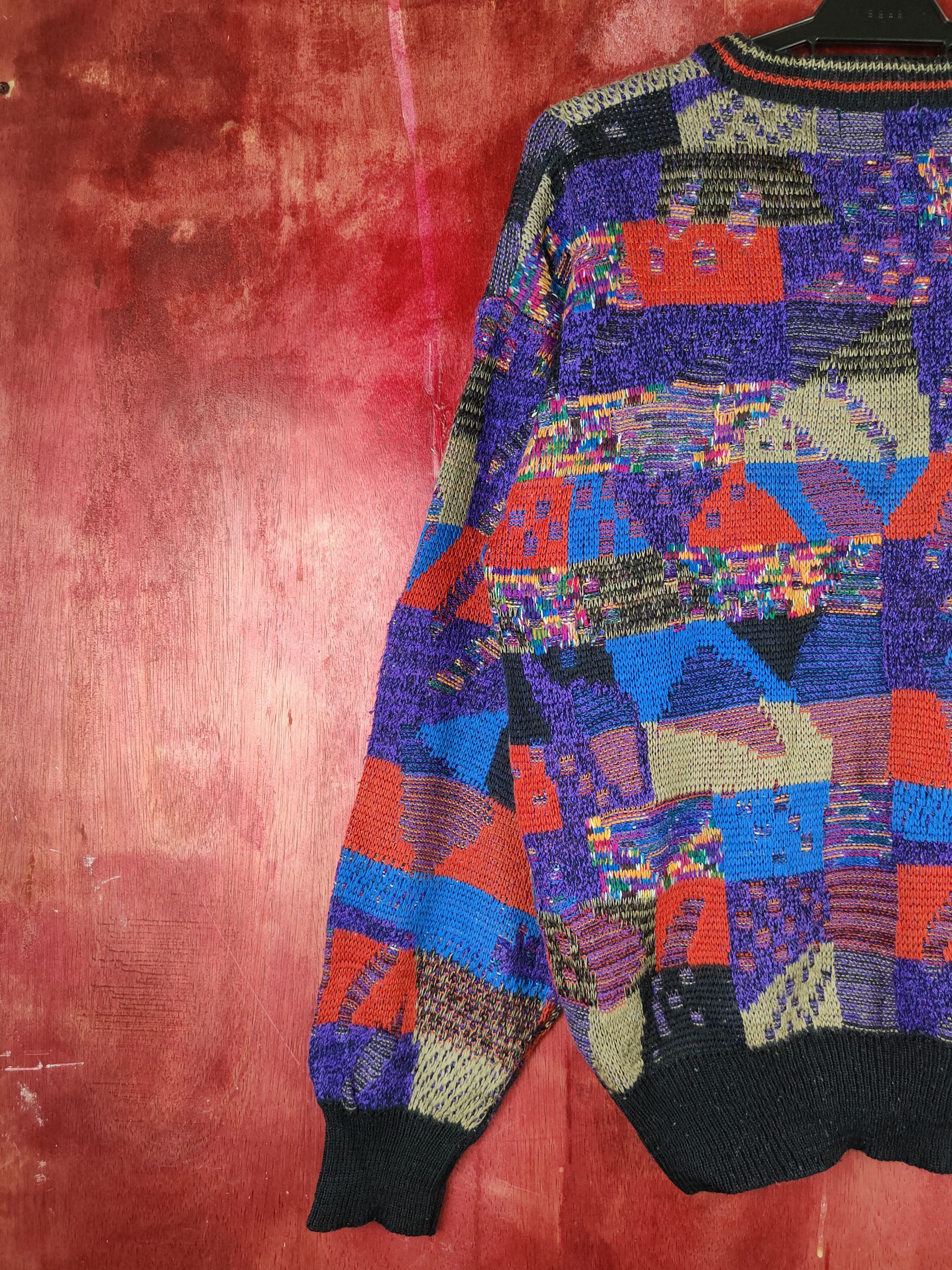 Hypebeast DL IxBrych Purple Red art Knitwear Sweatshirt vintage #S1263 Size US M / EU 48-50 / 2 - 8 Thumbnail