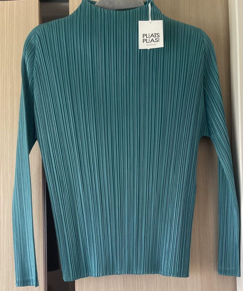 Issey Miyake issey miyake size:3 Blue-green pleated coat Size XXS / US 00 / IT 34 - 1 Thumbnail