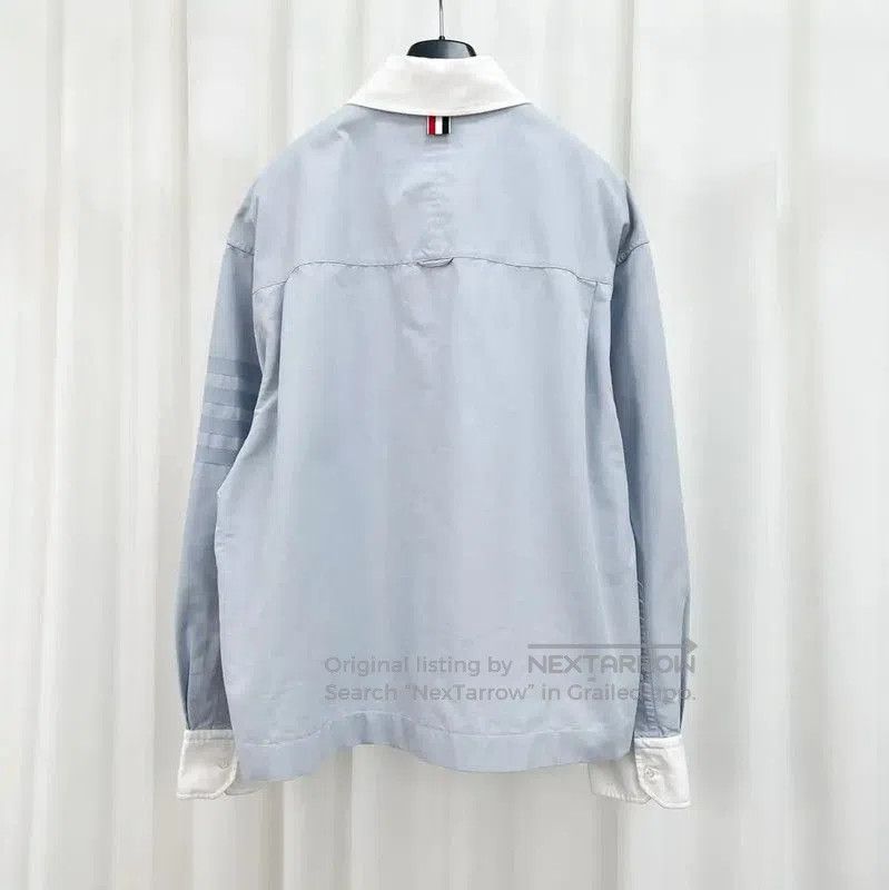 Thom Browne Thom Browne Light Blue Logo Long Sleeve Shirt . Size US S / EU 44-46 / 1 - 2 Thumbnail