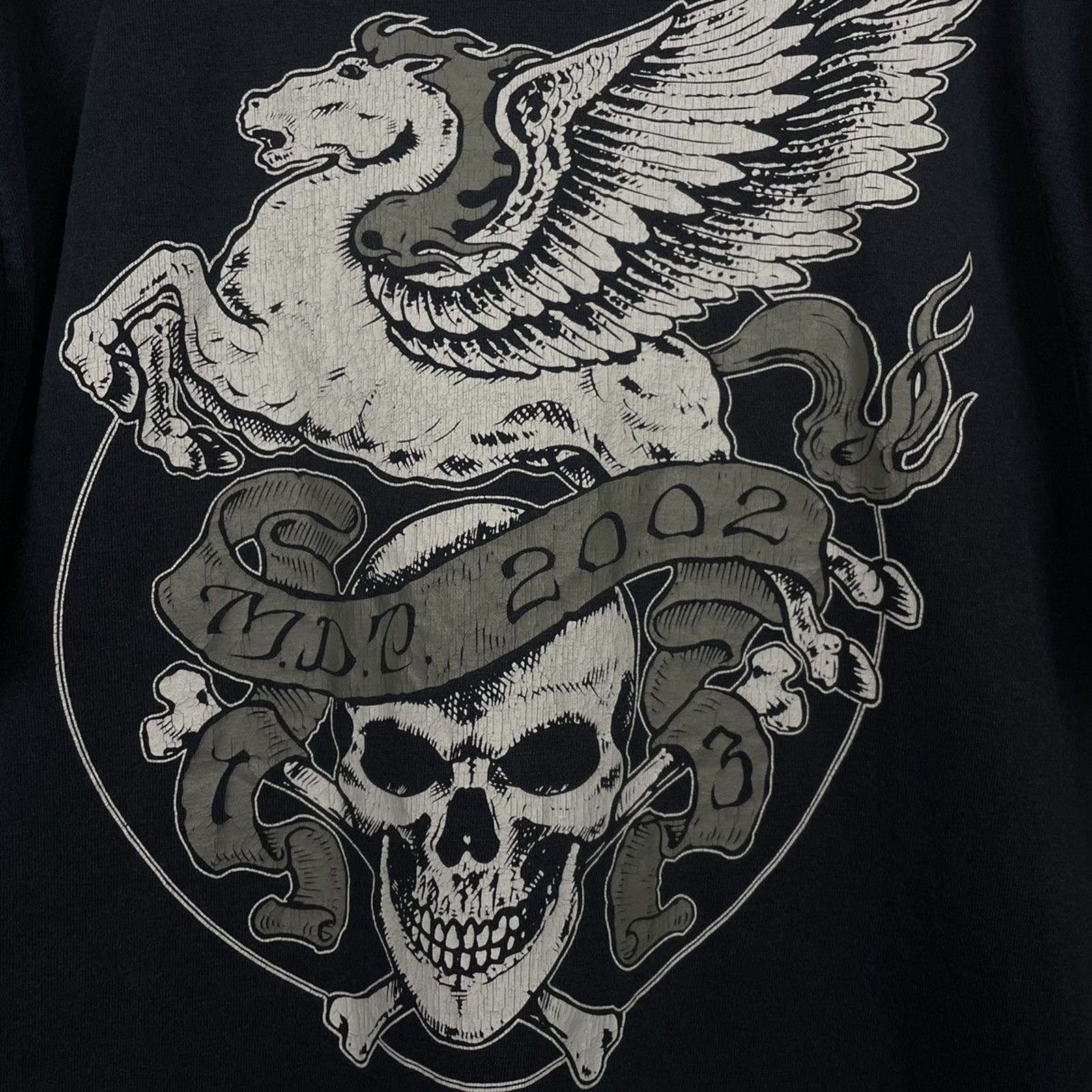 Japanese Brand × Vintage 🇯🇵2002 MAGICAL DESIGN Pegasus Skull T Size US M / EU 48-50 / 2 - 2 Thumbnail
