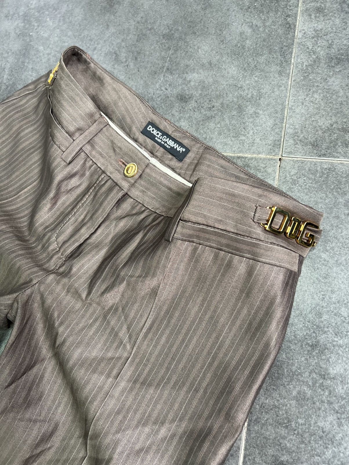 Dolce & Gabbana × Vintage D&G Golden logo Dolce & Gabbana wool silk pants trousers Size 26" / US 2 / IT 38 - 4 Thumbnail