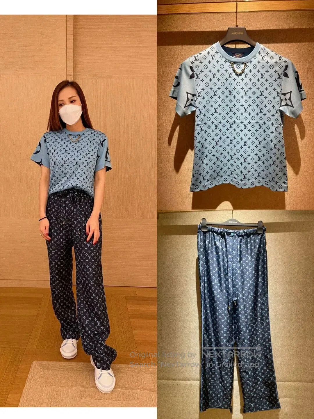 Louis Vuitton Louis Vuitton Blue Logo Print Sweatpants. Size US 34 / EU 50 - 8 Thumbnail