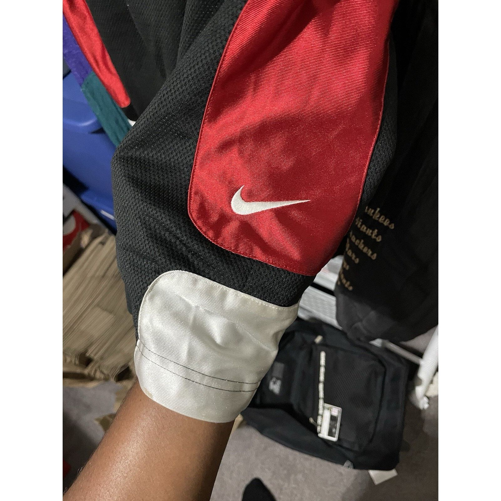 Nike Size Small- Nike Dri-Fit Shorts Black w Red Basketball Mens Size US 41 - 4 Thumbnail