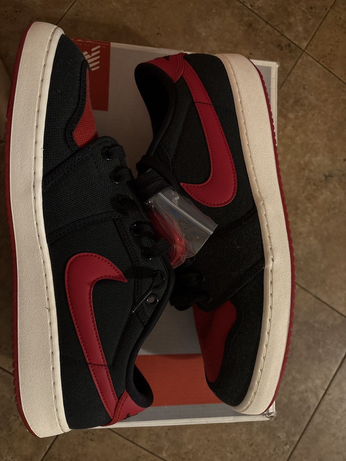 Jordan Brand Nike Air Jordan 1 Retro AJKO Low Bred Varsity Red White Size US 12 / EU 45 - 2 Thumbnail
