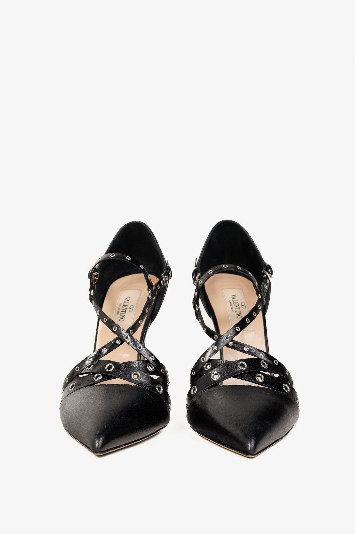 Valentino Valentino Garavani Love Latch Eyelet-Embellished Heels Size US 8.5 / IT 38.5 - 2 Thumbnail