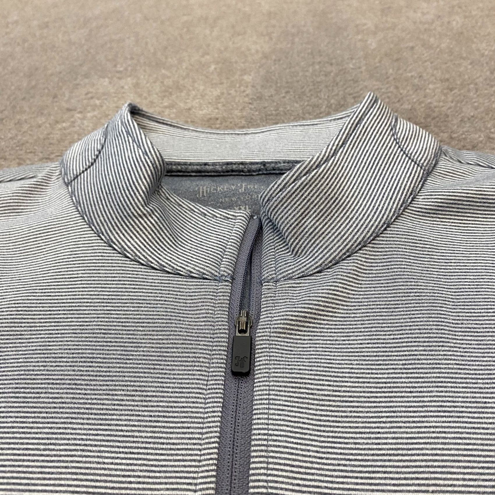 Vintage Hickey Freeman Sweater Mens 2XL Gray Micro Stripe Quarter Zip Size US XXL / EU 58 / 5 - 2 Thumbnail