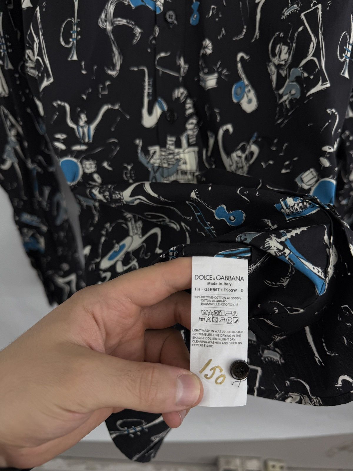 Dolce & Gabbana 🇮🇹❗️NEW Dolce Gabbana Gold Shirt Jazz Print Made in Italy Size US S / EU 44-46 / 1 - 10 Thumbnail