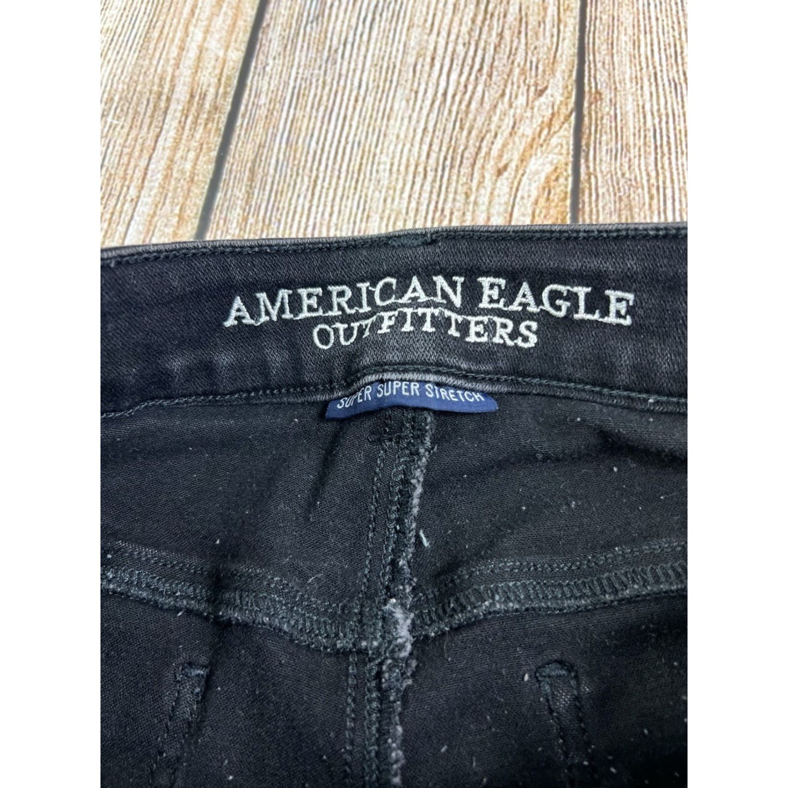 American Eagle Outfitters American Eagle Outfitters Jegging Jeans Black Cotton Blend Spandex 8 Womens High Rise 24in Inseam 5-Pocket Distressed Crop Stretch Comfort Baggy? Size 30" / US 8 / IT 44 - 3 Thumbnail