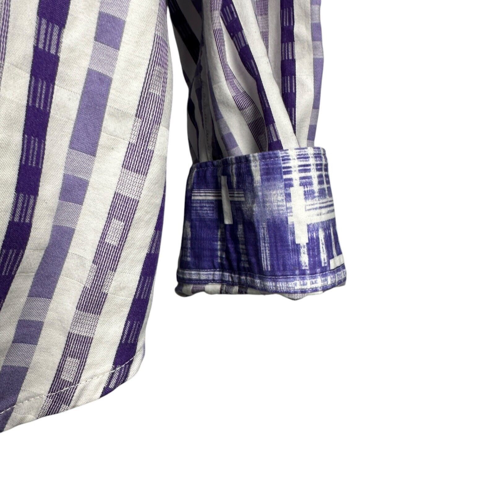 Robert Graham Robert Graham Shirt Men’s Large Purple White Striped Flip Size US L / EU 52-54 / 3 - 5 Thumbnail