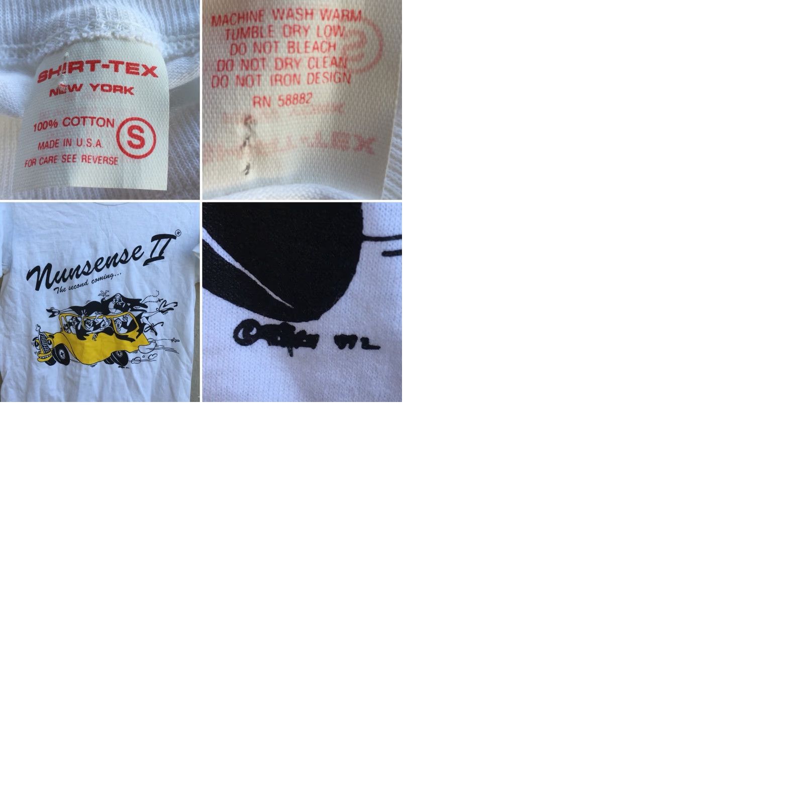 Vintage VINTAGE SHIRT-TEX T-Shirt S White Unisex Made In USA Nunsense II The Second Coming Graphic Tee 100% Cotton Short Sleeve Mens Womens Girls Boys Size US S / EU 44-46 / 1 - 9 Thumbnail