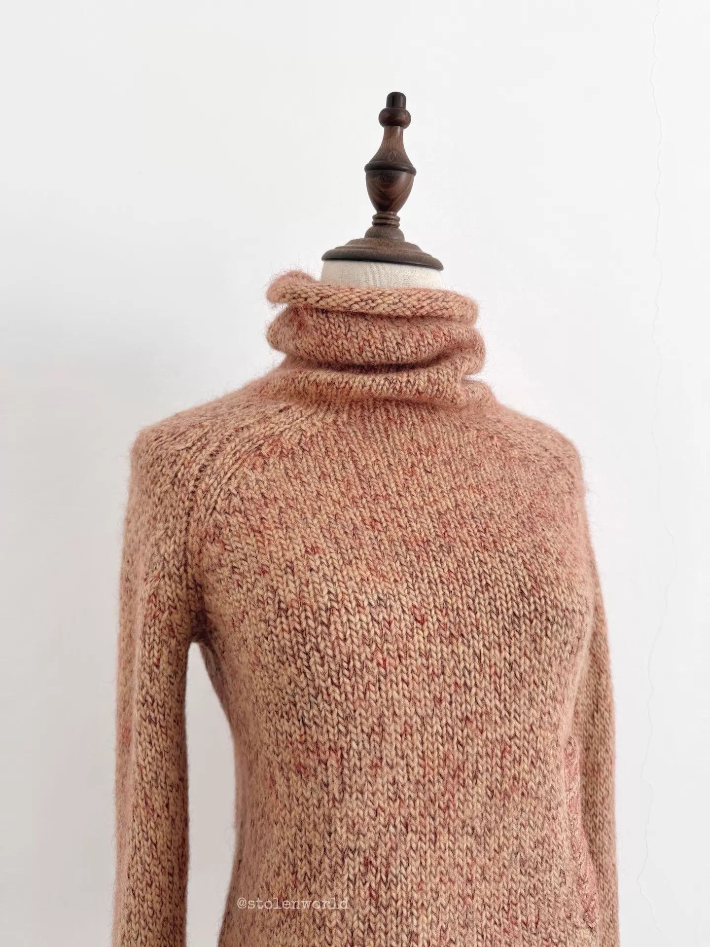 Y's Y's women's Cream & Pink Wool Mohair Cuffed Knit Top Size XS / US 0-2 / IT 36-38 - 5 Thumbnail