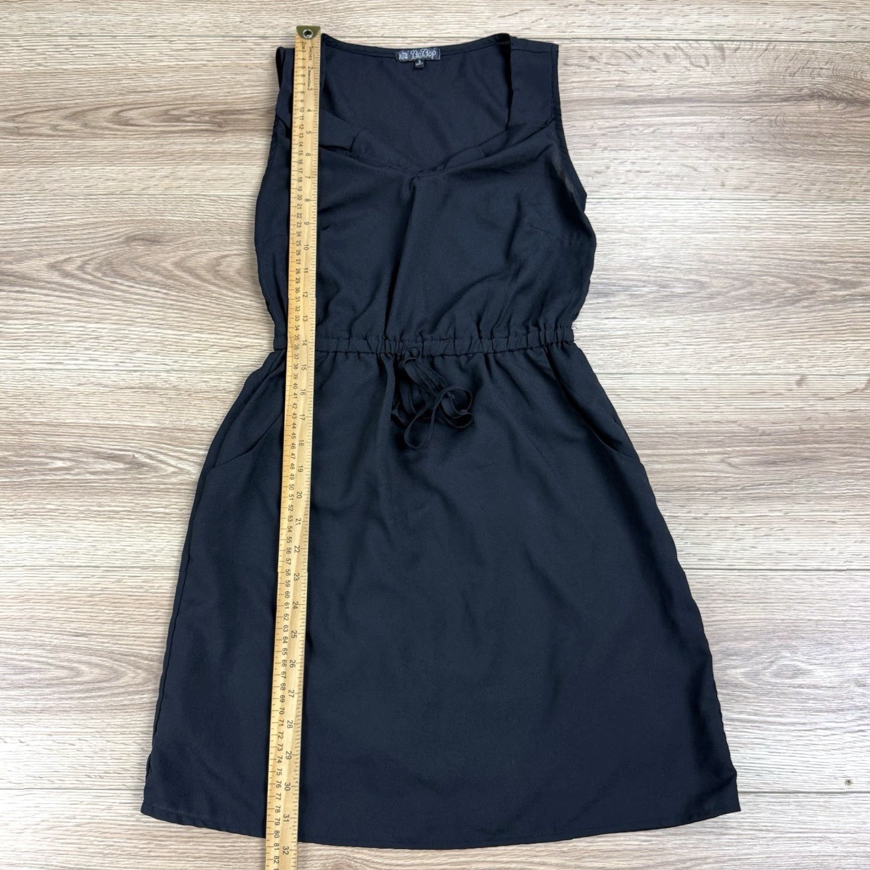 Vintage BeBop Black Sleeveless Mini Dress S Ruffle Pockets Dress Women Size S / US 4 / IT 40 - 4 Thumbnail