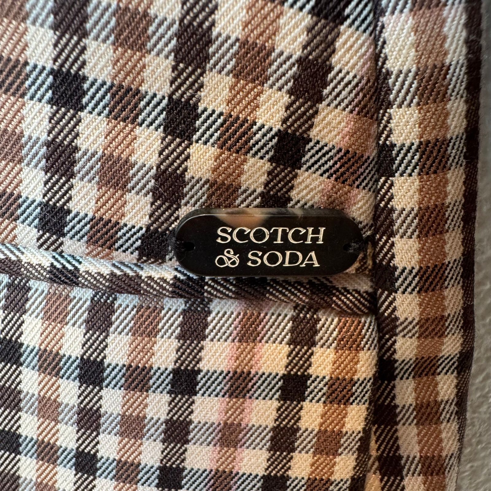 Scotch & Soda Scotch & Soda Double-Breasted Plaid Tailored Blazer Pink XS Size XS / US 0-2 / IT 36-38 - 7 Thumbnail
