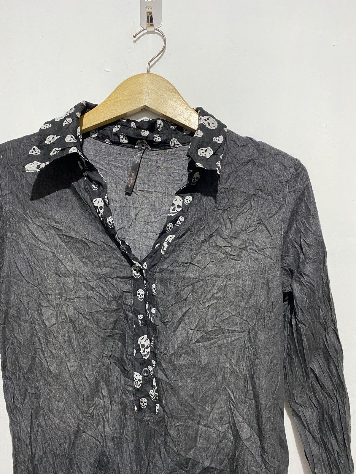 Hysteric Glamour × Japanese Brand Alexander McQueen style Rockie-Bud skull longsleeve washed Size US M / EU 48-50 / 2 - 2 Thumbnail