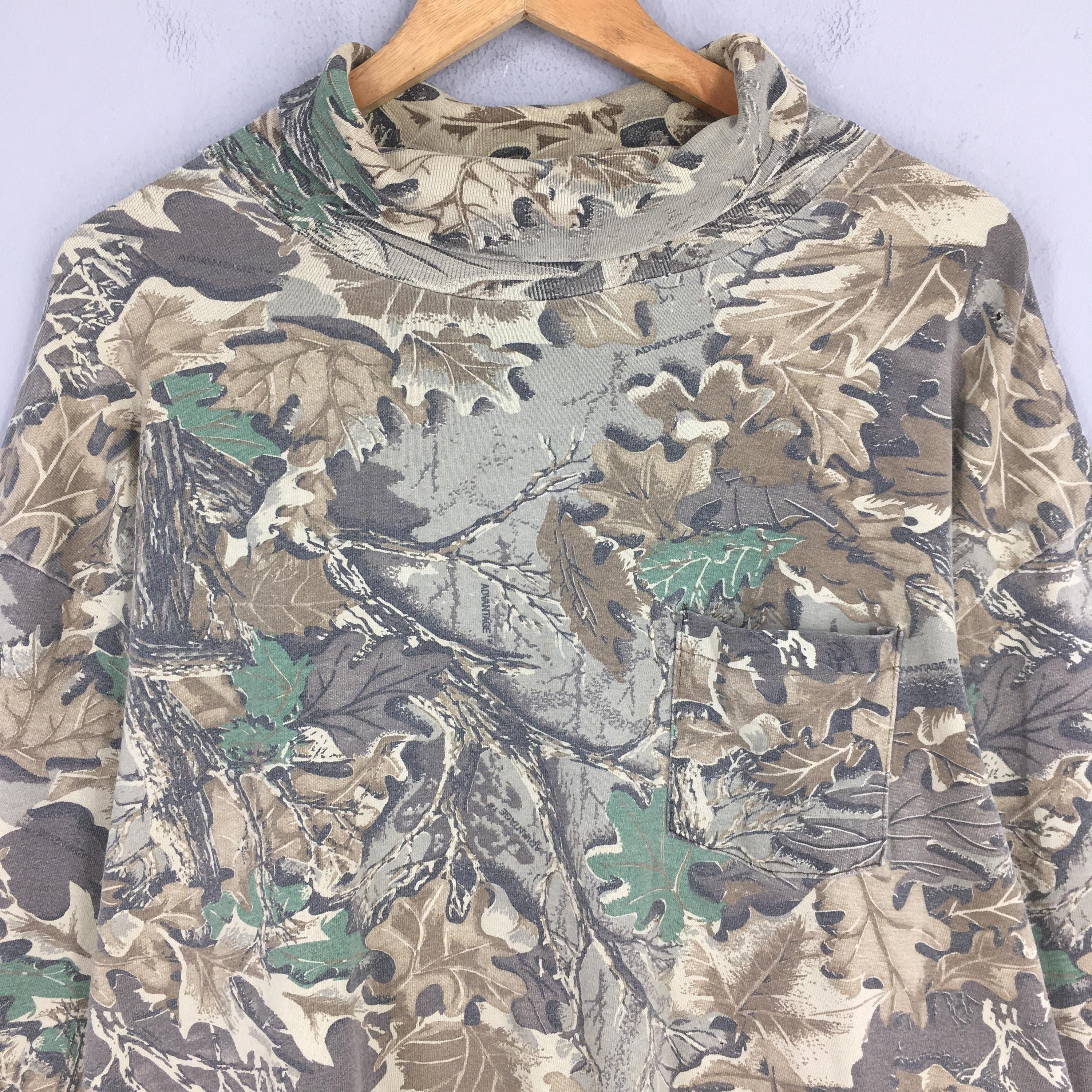 Mossy Oaks × Realtree × Vintage 90s Red Head Mossy Oak Tree Camo Turtleneck Shirt Large Size US L / EU 52-54 / 3 - 2 Thumbnail