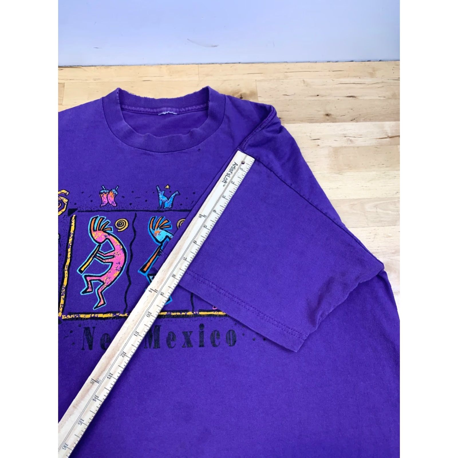 Vintage VINTAGE New Mexico Travel Destination Shirt Mens L Purple Southwest 90s T-Shirt Short Sleeve Crew Neck Cotton Cowboy Size US L / EU 52-54 / 3 - 6 Thumbnail