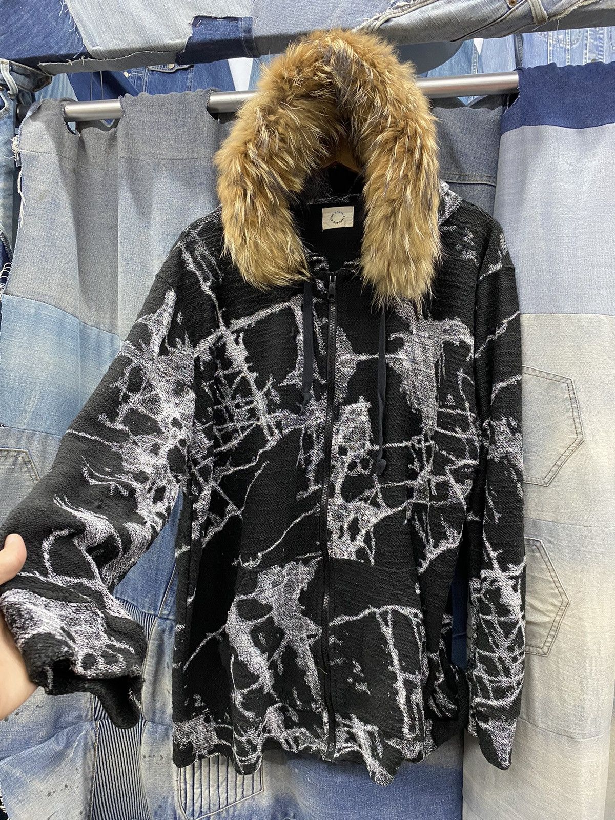 If Six Was Nine × Japanese Brand Fur hoodie undefined splater like hys junya style Size US L / EU 52-54 / 3 - 7 Thumbnail