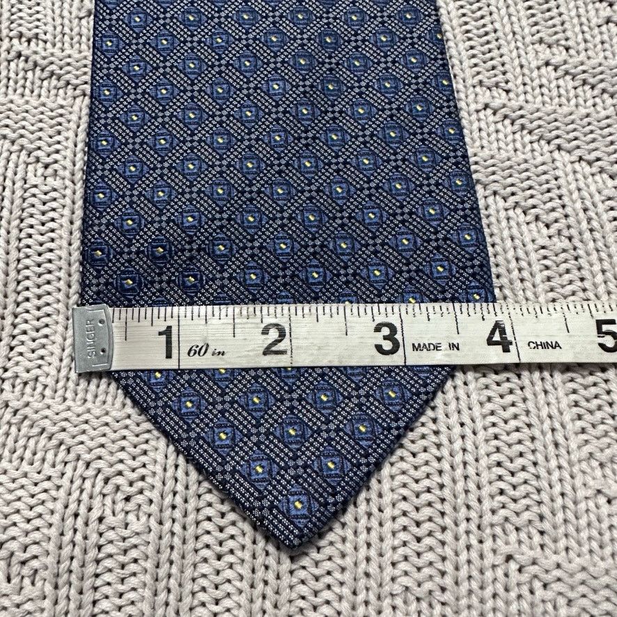 Saks Fifth Avenue Saks Fifth Avenue navy blue geometric Italian silk tie Size ONE SIZE - 5 Thumbnail