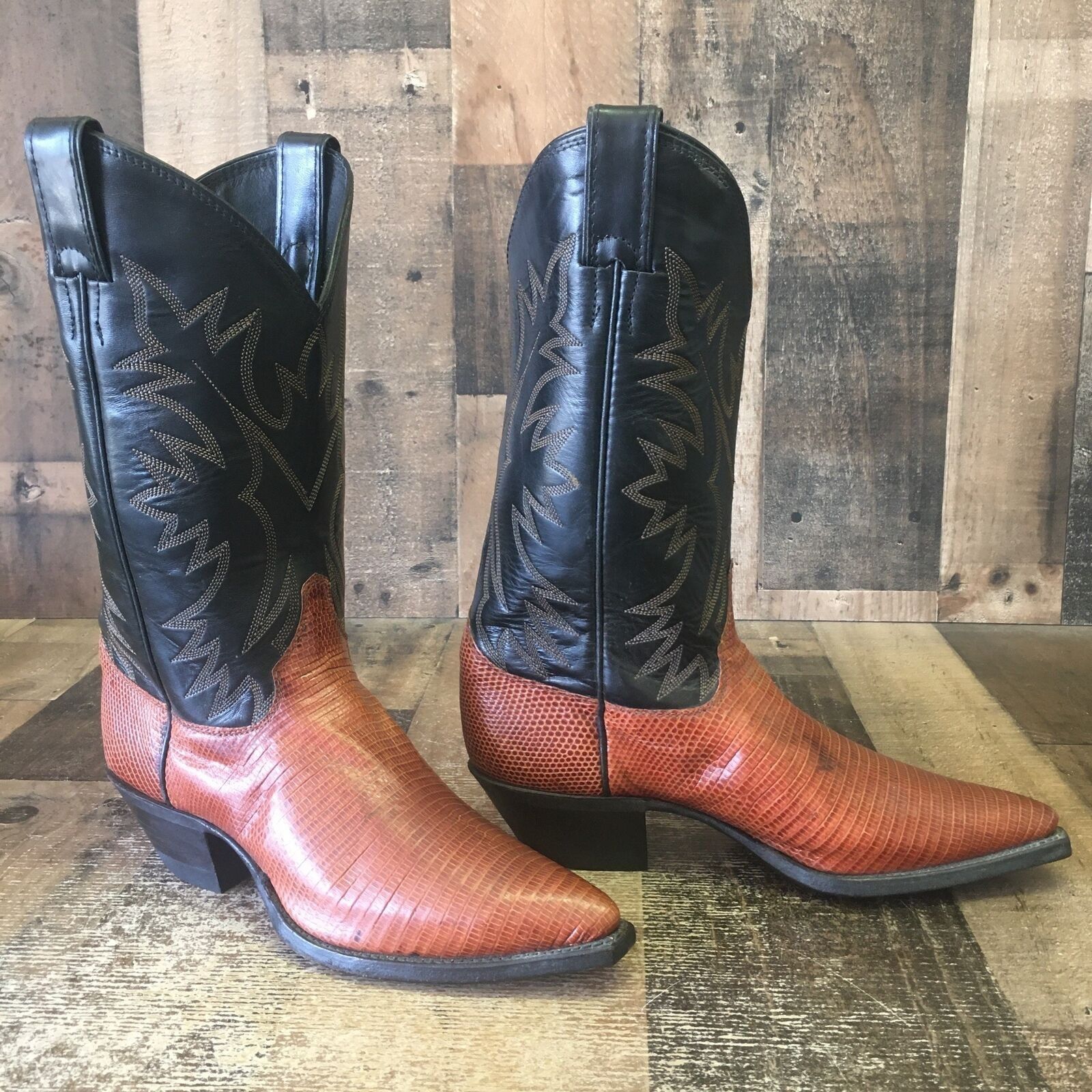 Justin Justin Teju Lizard Pointed Toe Cowboy Boots Womens 7.5 C Size US 7.5 / IT 37.5 - 5 Thumbnail