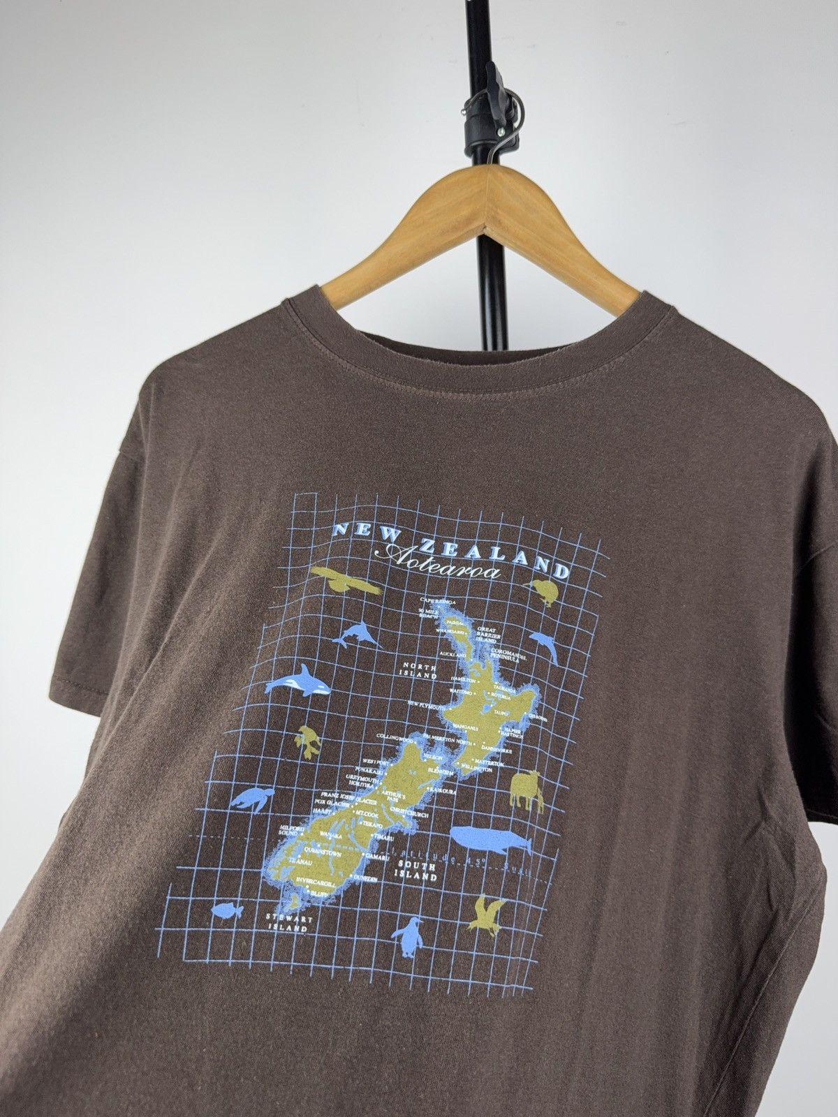 Vintage Vintage 00s New Zealand Aotearoa Map Graphic Tee Shirt Size US L / EU 52-54 / 3 - 3 Thumbnail