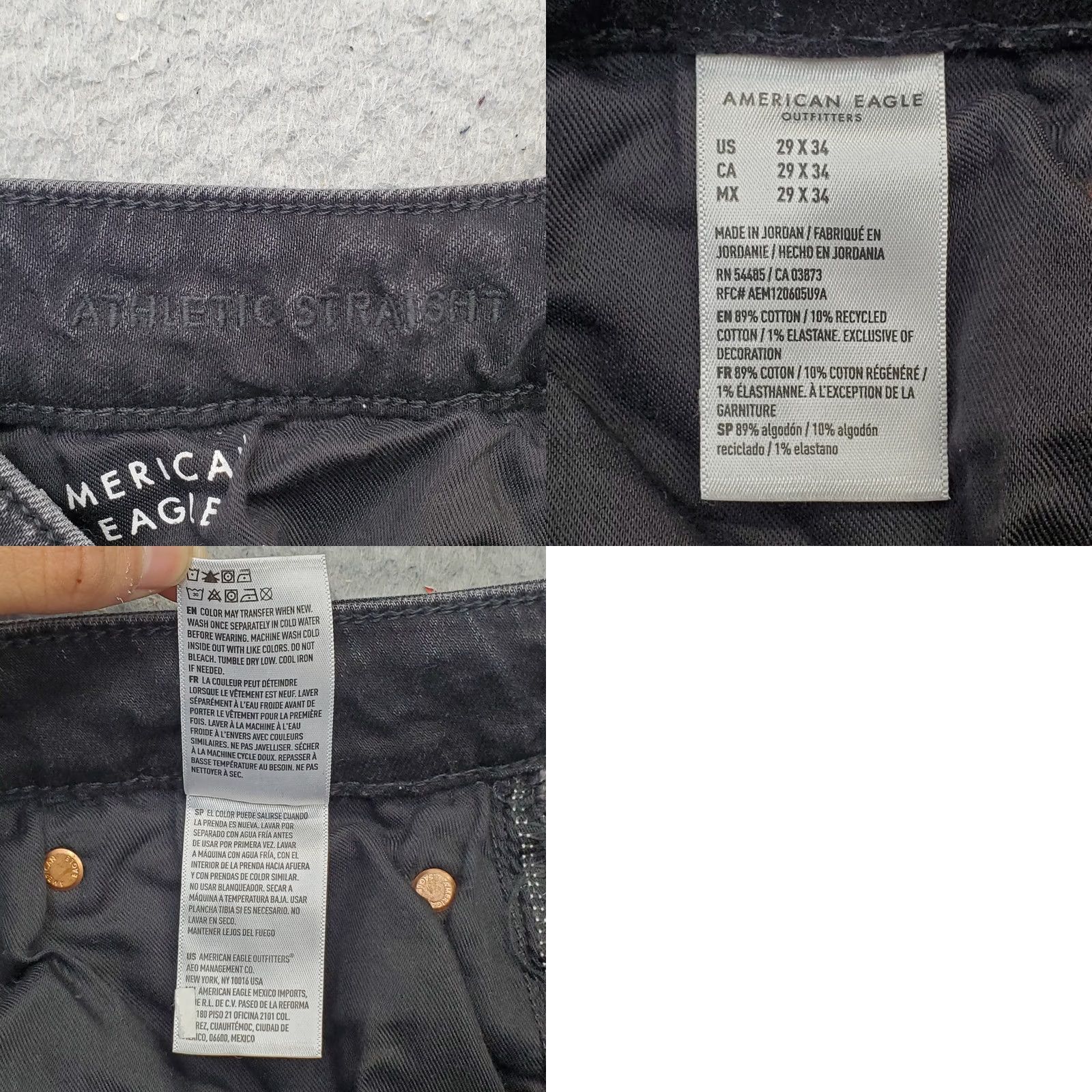 American Eagle Outfitters American Eagle Outfitters Jeans Womens 29x34 Black Denim Athletic Straight Leg Size 24" / US 00 / IT 34 - 8 Thumbnail